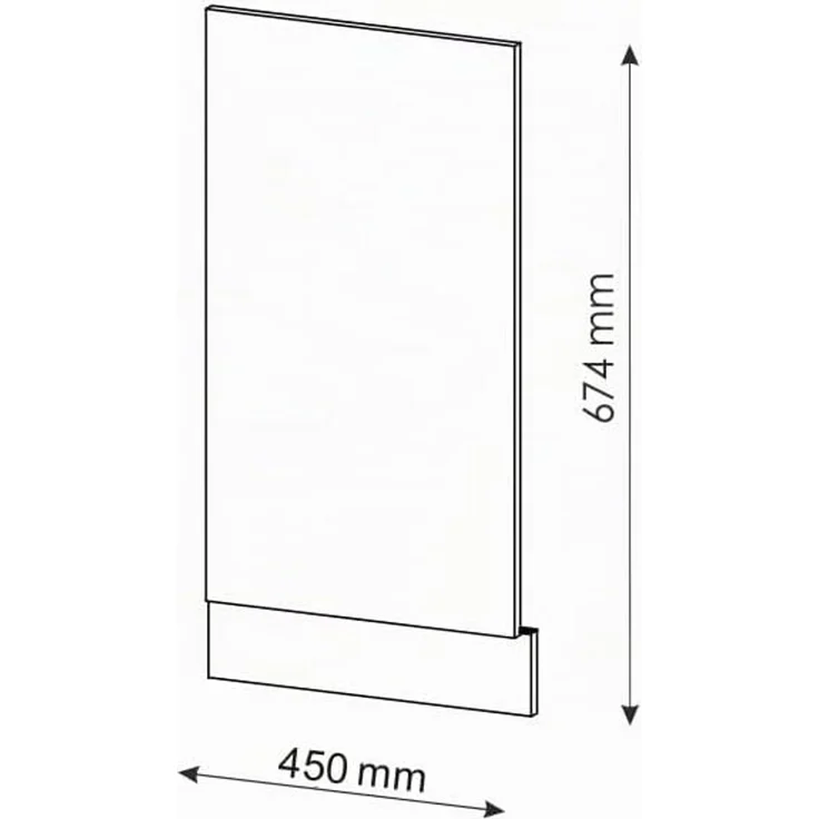 Frontblende Fame-Line Weiß Hochglanz 45 cm ohne Arbeitsplatte Vicco – Bild 2