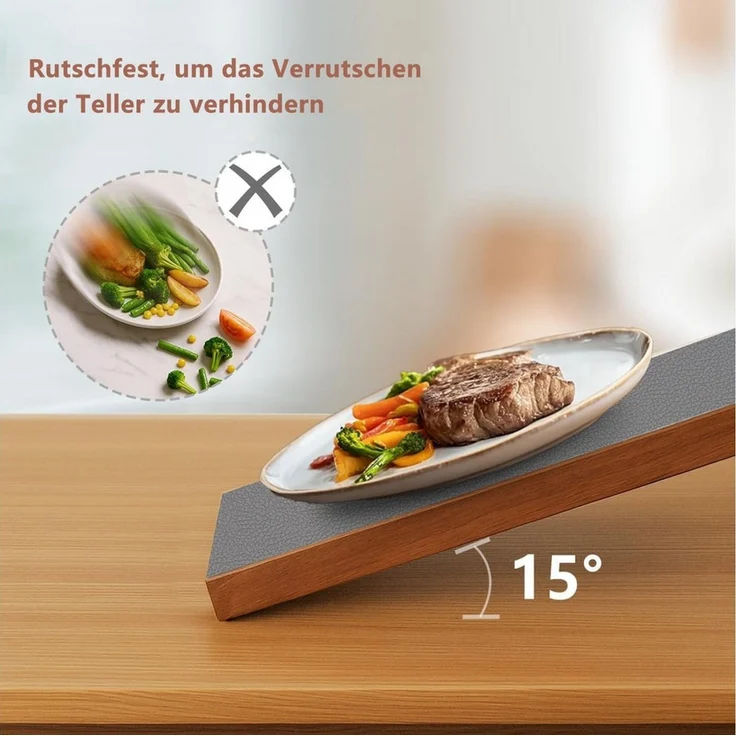 Zaewry Platzset Tischsets Leder und Untersetzer, Tischsets Abwaschbar, (4-St), Rund Doppelseitigen rutschfest Platzdeckchen – Bild 3
