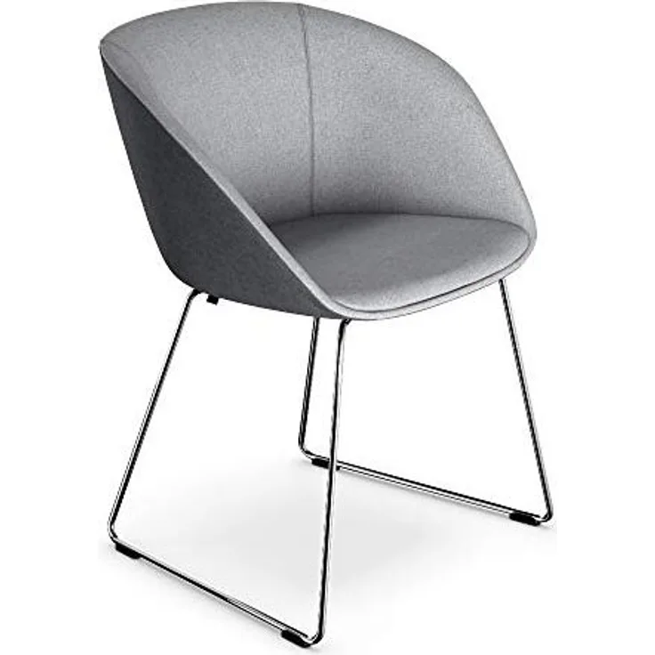 Sedus Bürostuhl, Loungechair, Clubsessel, Wohnzimmerstuhl, Chrom/Mittelgrau/Grau, kompakt, bequem