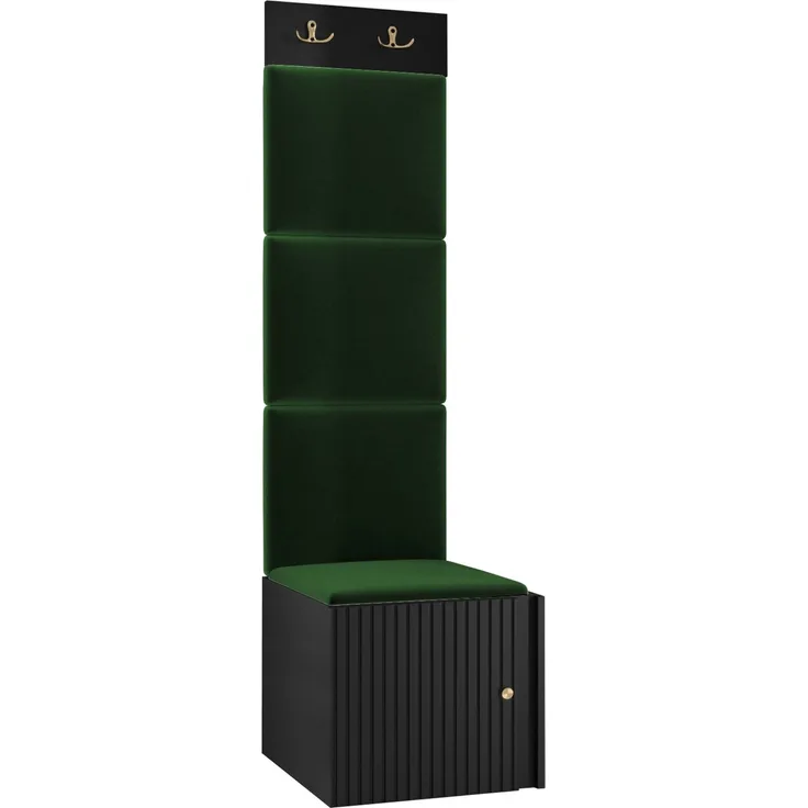 Mirjan24 Garderoben-Set Kirtan Slim XXII (Farbe: Schwarz, Polo 889), 186 x 44 x 42 cm