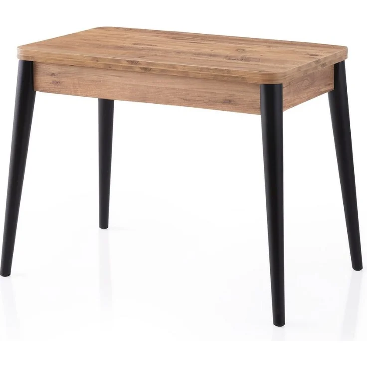Calicosy Ausziehbarer Tisch von 100 bis 120 cm, Dekor Atlantik-Kiefer und Schwarz - DOLUNAY - Helles Holz – Bild 3