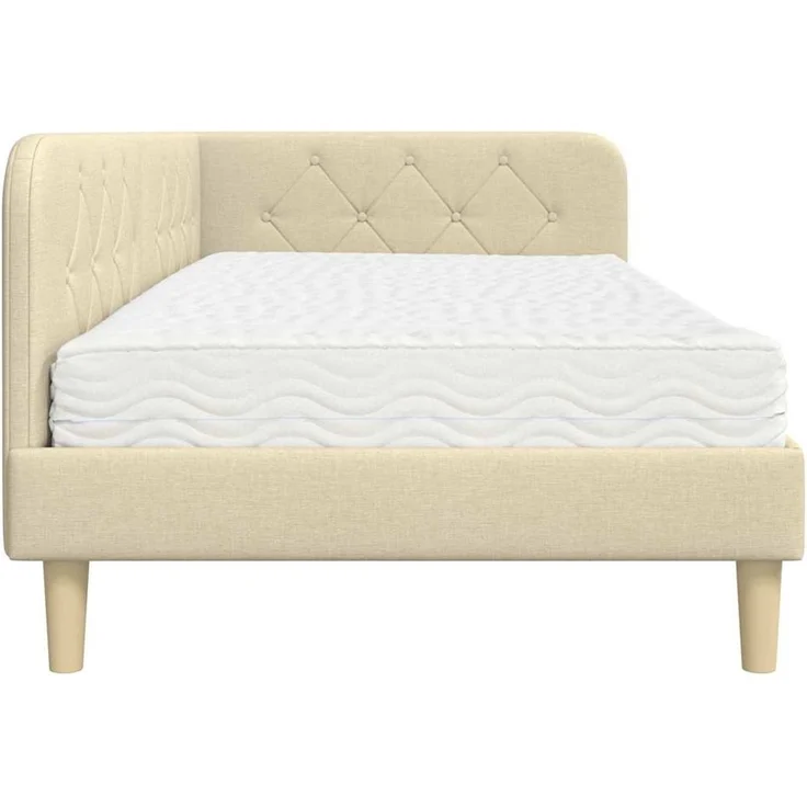 vidaXL Eckbettgestell Creme 90 x 200 cm Stoff 3394123 – Bild 7
