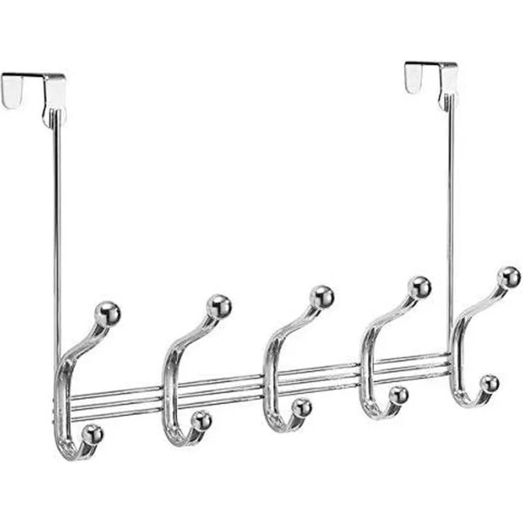 Hakenleiste Tür chrom 10 Haken Türgarderobe Garderobe Handtuchleiste Bad mDesign – Bild 2