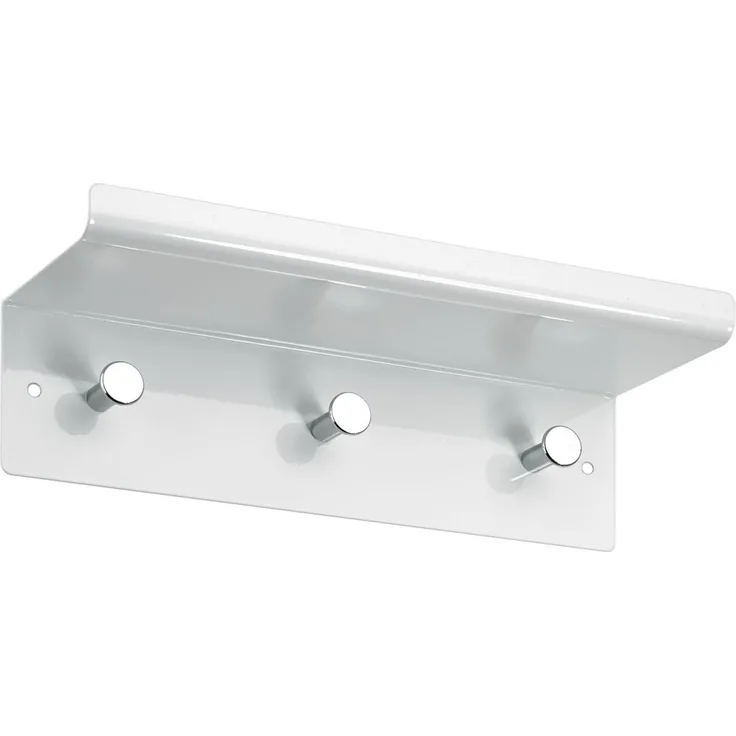 Hettich Garderobe mit Ablage 3 Haken 30,0 x 10,0 x 10,0 cm weiß