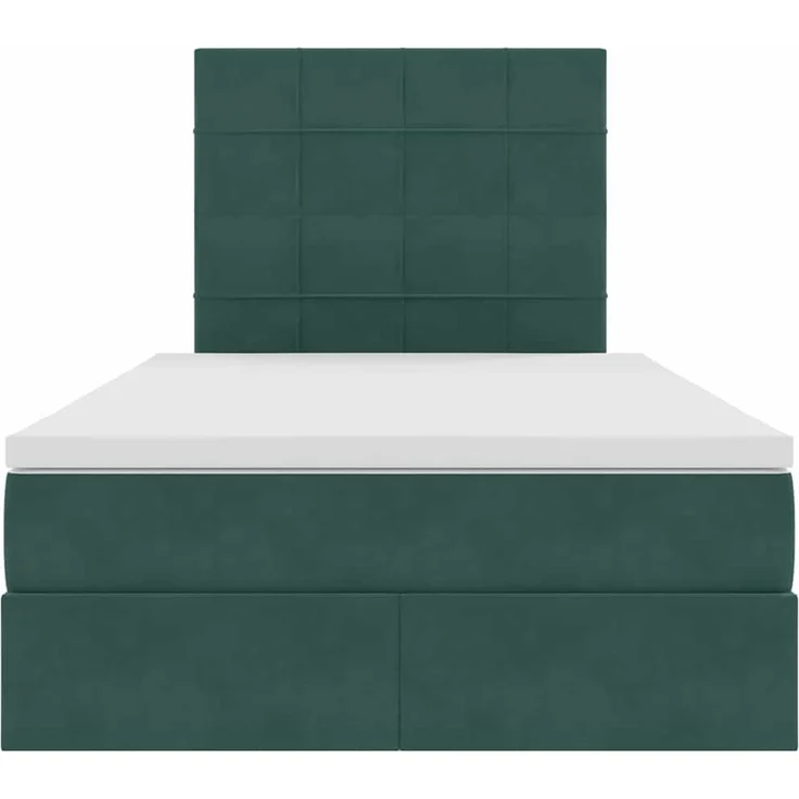 vidaXL Aufbewahrungsbett mit Matratze Dunkelgrün 120 x 190 cm Samt 3372018 – Bild 7