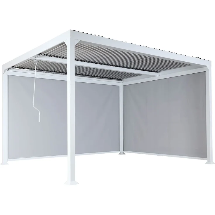 Mendler 'HWC-L41' Pergola mit 2 Seitenwände, Metall weiß, 3x3,7 m – Bild 9