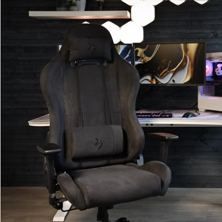 Arozzi Torretta Gaming Stuhl, ergonomischer Bürostuhl mit Supersoft Stoffbezug, schwarz, bis 120 kg belastbar – Bild 5