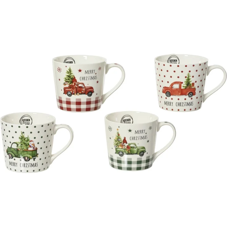 Decoris Weihnachtsdeko Tasse 9,8 x 8,8 cm bunt