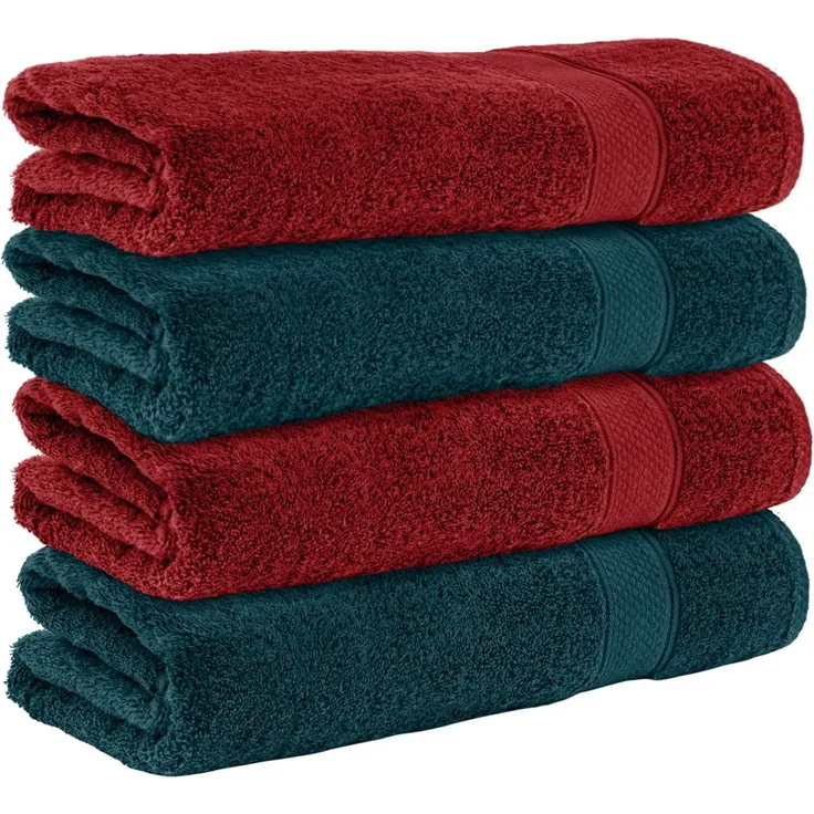 Komfortec Badetücher 100% Baumwolle, 470 g/m², Frottee (4-St), Handtücher 70x140 cm Set, Weich
