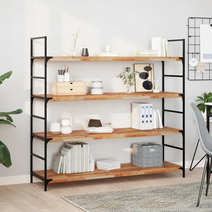 Schweberegal, Bücherregal Wand, Wandregal 120 x 40 x 4 cm Massivholz Akazie Ölbehandelt – Bild 1