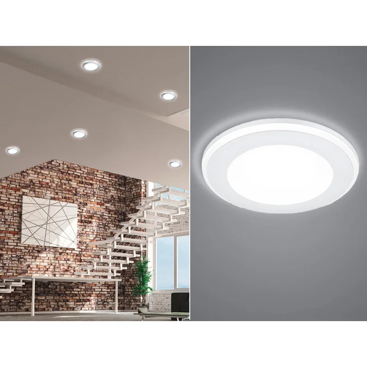 Runder LED Deckeneinbaustrahler AURA Weiß matt Ø 14,8cm