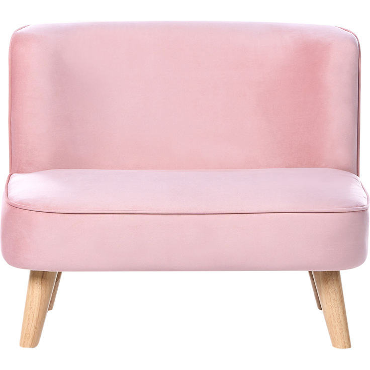 Kindersofa RISBY Samtstoff Rosa