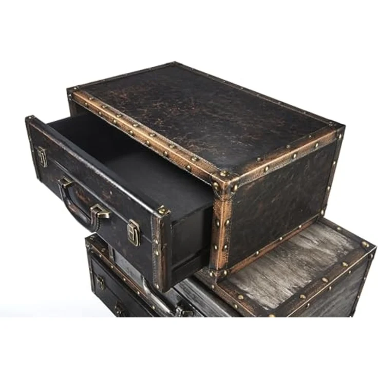 Kobolo Regal Kofferregal Kofferoptik braun 5 Fächer 60x31x102 – Bild 6