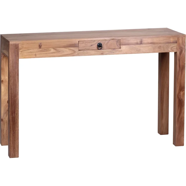 Wohnling Konsolentisch mit 1 Schublade, Akazie Massivholz, 120x40 cm
