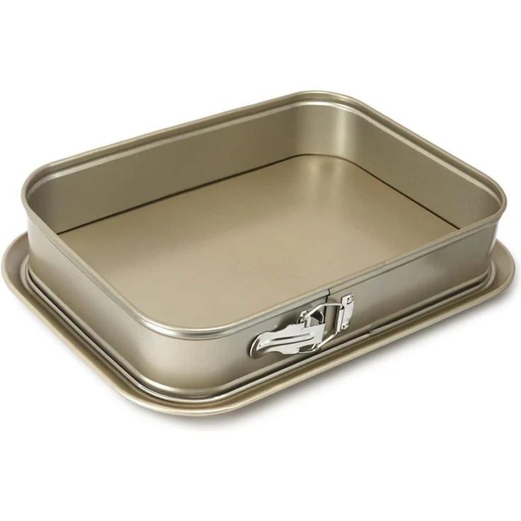 Rechteckige Antihaft Springform Backdose 39x28cm Gold – Bild 1