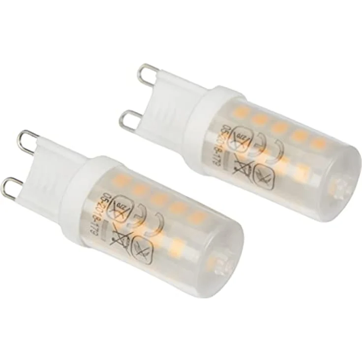Trio Leuchten LED Leuchtmittel G9, 3 W, Klar, dimmbar, 2er-Blister, warmweiß 3000K, 320 Lumen – Bild 1