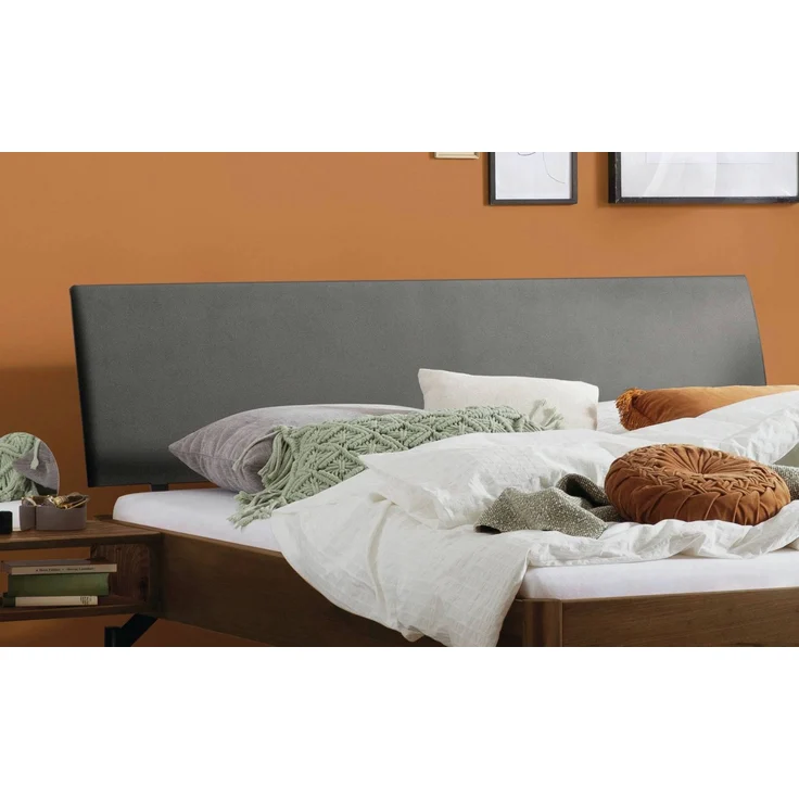 Hasena Massivholzbett Broni Nussbaum mit gepolstertem Kopfteil 180x210 cm – Lounge – Bild 3