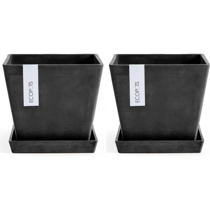 ECOPOTS Blumentopf Rotterdam (Set, 2 St), mit passenden Untersetzern