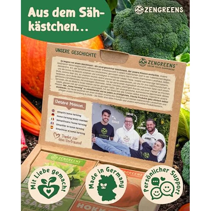 ZenGreens® - Bio Gemüsesamen im 25er Set - 25 Gemüse Samen für den einfachen Anbau im Garten, Balkon oder Hochbeet - Pflanzensamen - Saatgut – Bild 6