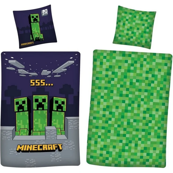Minecraft Wende Bettwäsche Set 2 tlg. 135 x 200 cm 80 x 80cm – Bild 3