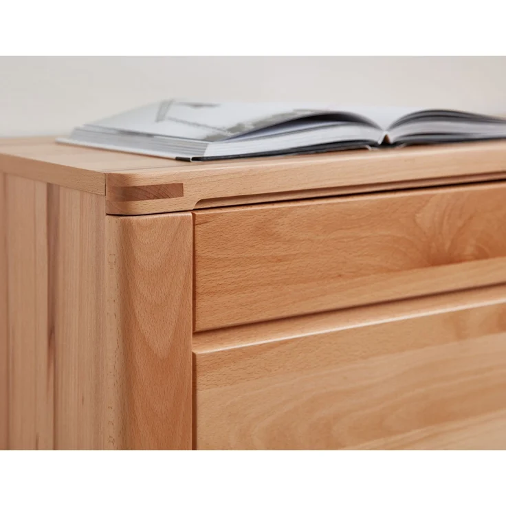 Wohnwand >Nature One< 3-teilig, mit LED, FSC, in Kernbuche teimassiv - 330x180x45cm (B/H/T) – Bild 4