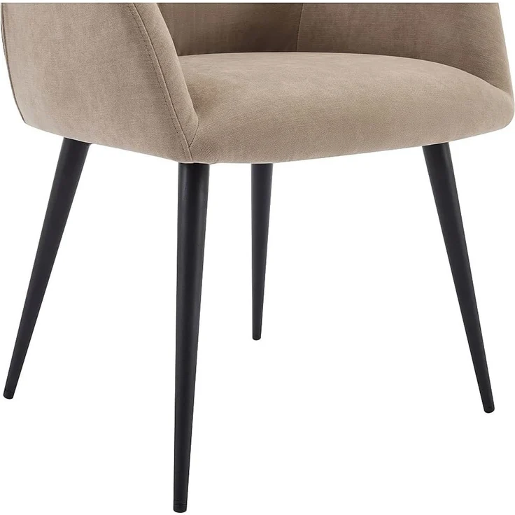 Vente-unique - HEKA Stuhl Stoff Beige - B 61 cm x H 78 cm x L 59,5 cm – Bild 6