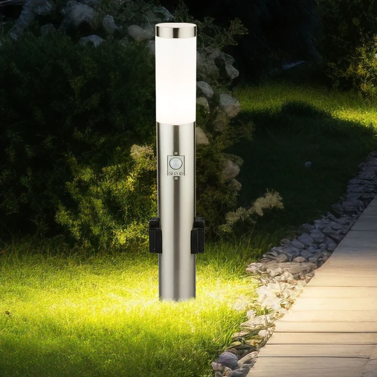 LED Stehleuchte, Bewegungsmelder, 2 Steckdosen, H 60 cm – Bild 7