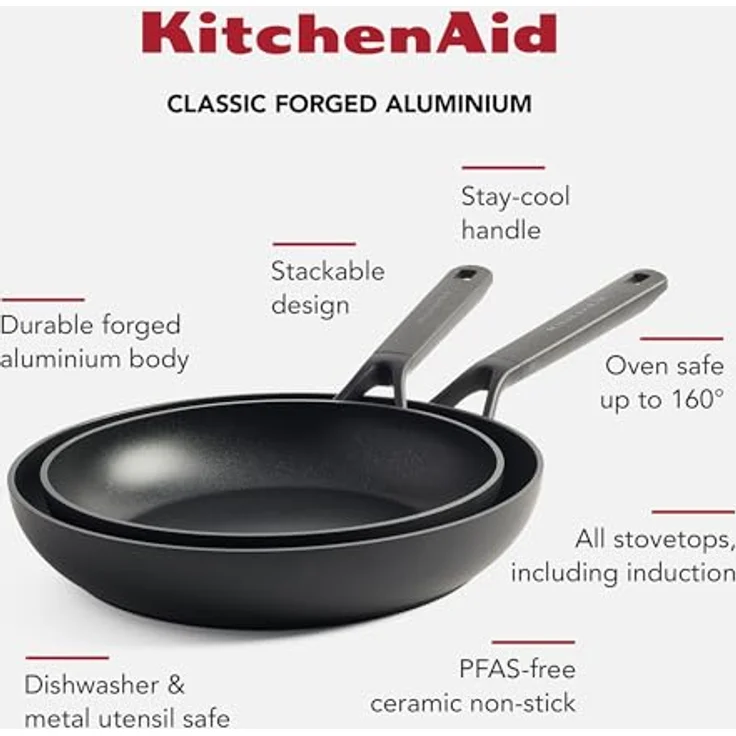 KitchenAid Pfannen-Set KitchenAid Bratpfannen-Set (24/28 cm), Aluminium – Bild 10