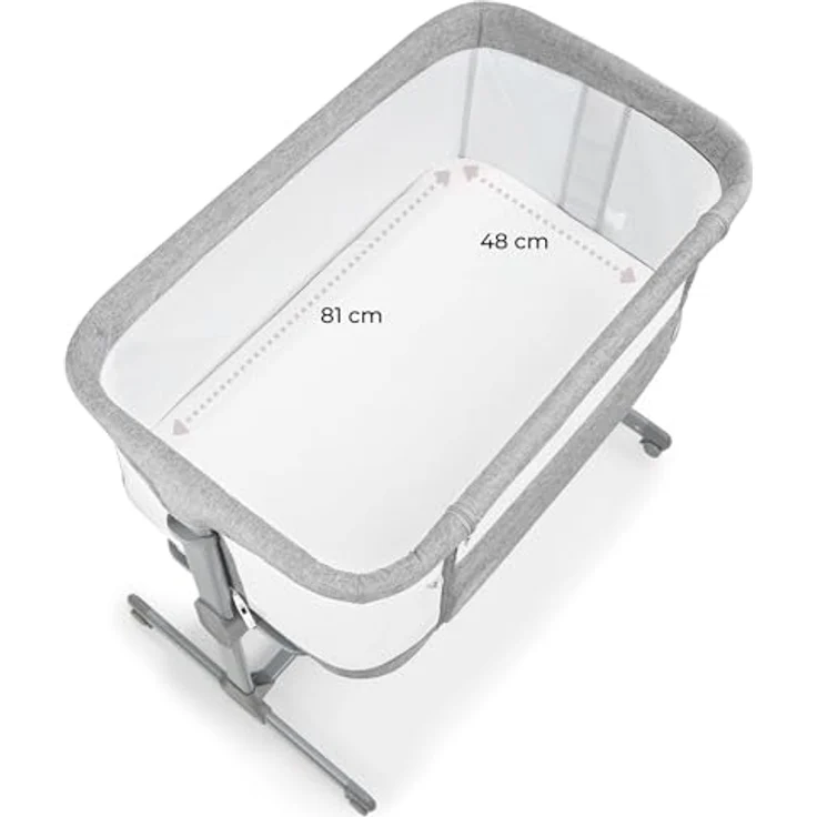 Moby-System Beistellbett Baby-Beistellbett LUNA 3in1 - Ideal für Neugeborene - grau – Bild 7