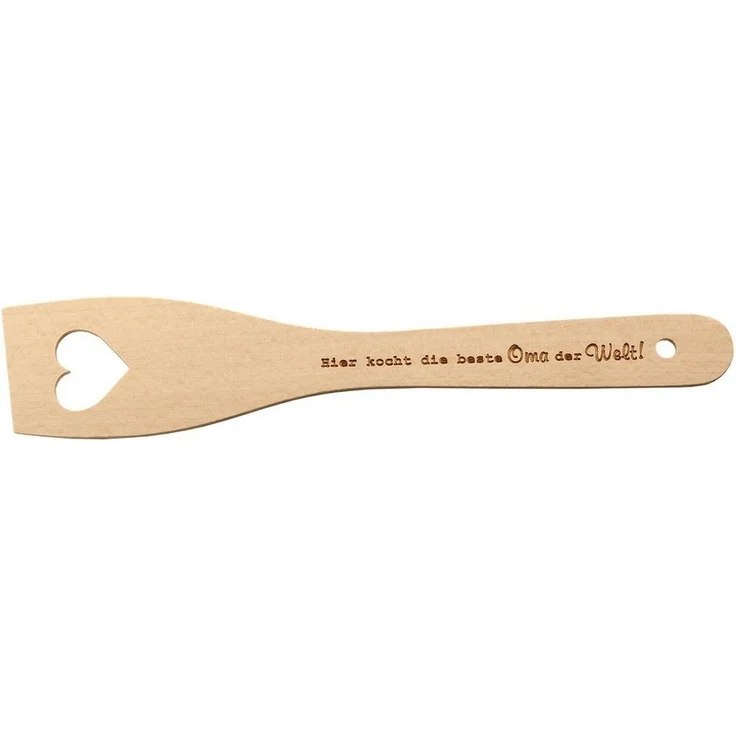 Spruchreif® Pfannenwender Pfannenwender aus Holz mit Herz und Gravur · Geschenk für Mama und Oma – Bild 3