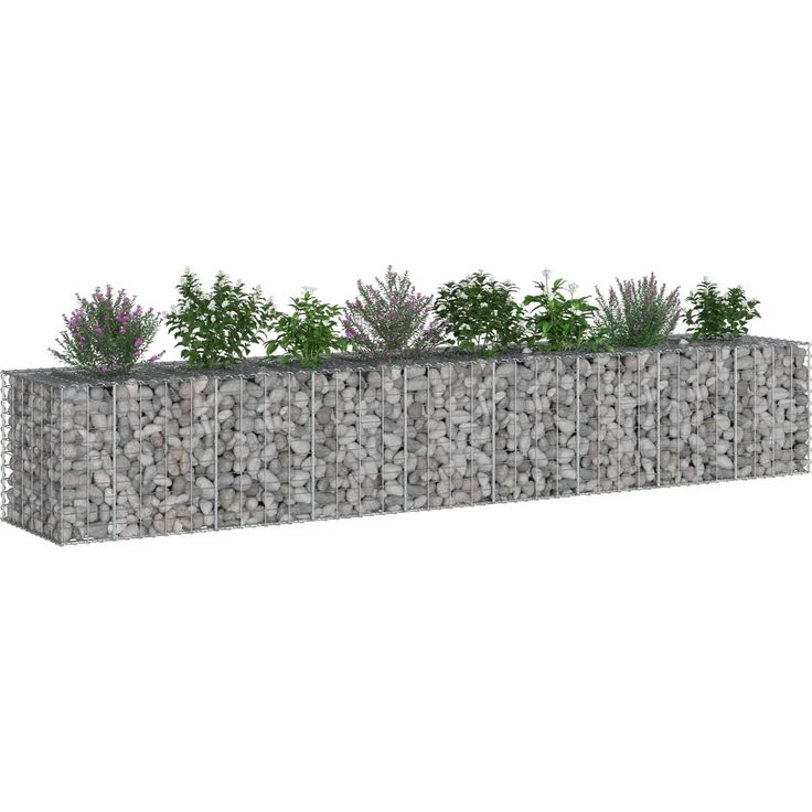 vidaXL Gabionen-Hochbeet 2 stk. 340 x 60 x 55 cm Verzinkter Stahl 3422230 – Bild 3