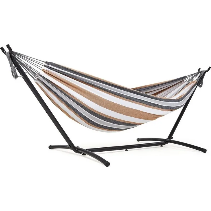 Mondeer Hängematte Gartenhängematte (Doppelhängematte), 6 Höhen verstellbar, mit Gestell bis 200kg