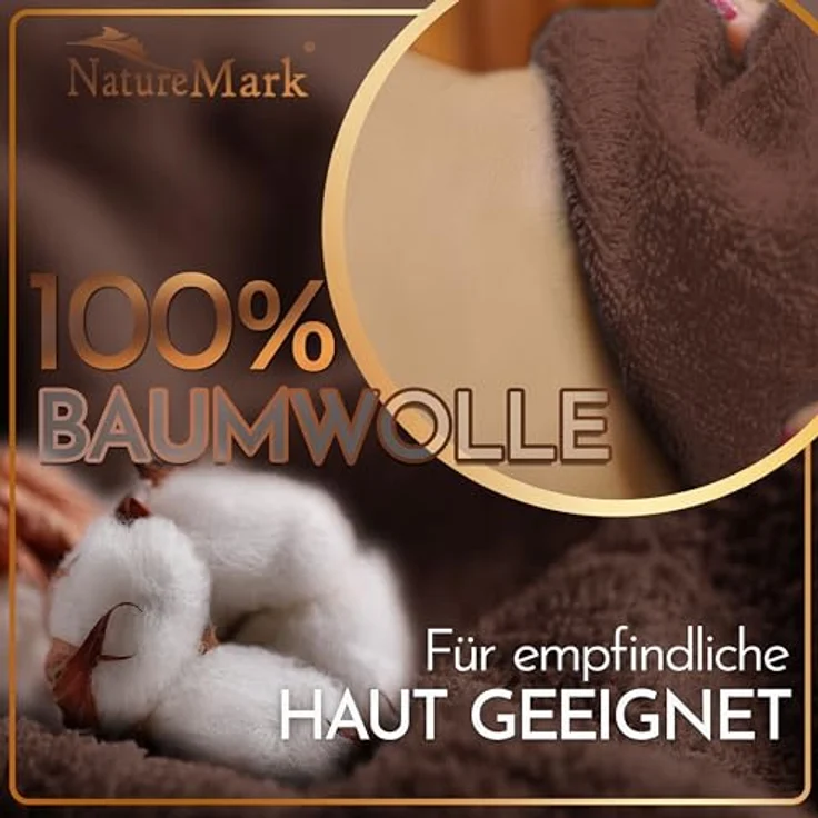 NatureMark 2er Pack SAUNATÜCHER Premium Qualität 80x200 cm SAUNATUCH Sauna-Handtuch 100% Baumwolle Farbe: Schoko Braun – Bild 6