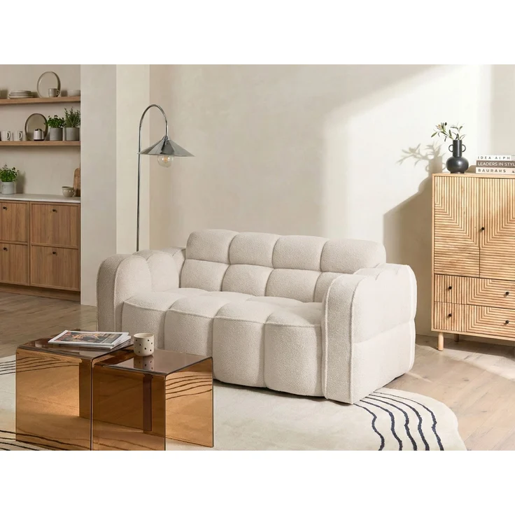 Sofa 2-Sitzer UTANA Bouclé Beige – Bild 3