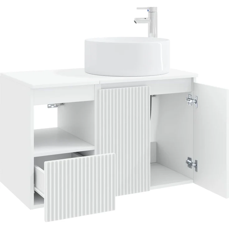 vidaXL Badezimmerschrank-Set 2 stk. Hochglanz Weiß 79,5 x 44,5 x 80 cm 3404108 – Bild 4