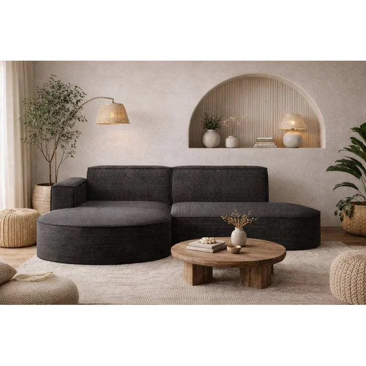 Kaiser Möbel Ecksofa Designer MODENA STUDIO L stoff Cord, Ecksofa, Cord Sofa, L-Form, Links/Rechts wählbar – Bild 5