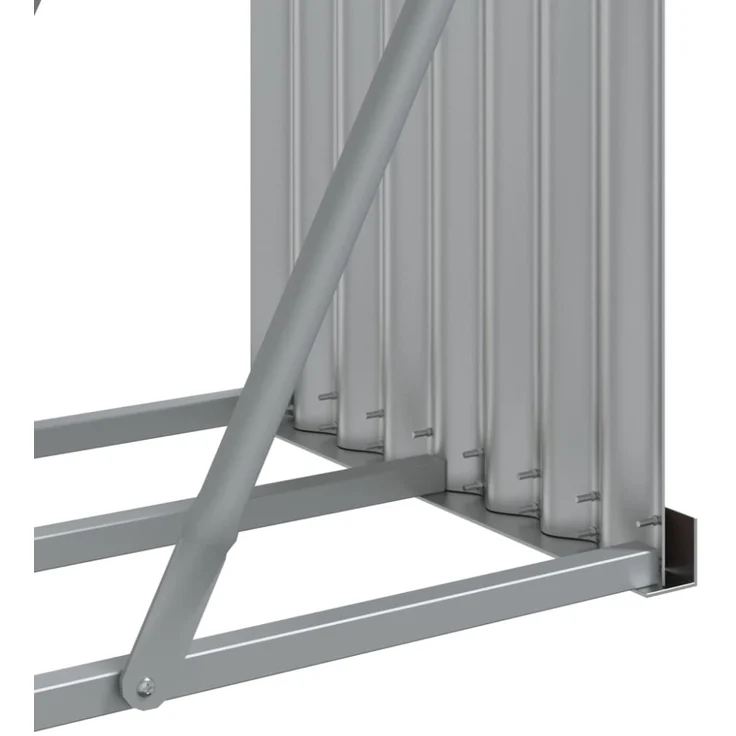 vidaXL Kaminholzunterstand Holzoptik 234x45x100 cm Verzinkter Stahl 364585 – Bild 4