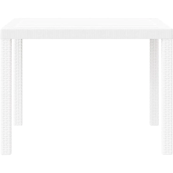 vidaXL Gartentisch Weiß 100 x 100 x 73 cm Poly-Rattan 871682 – Bild 6
