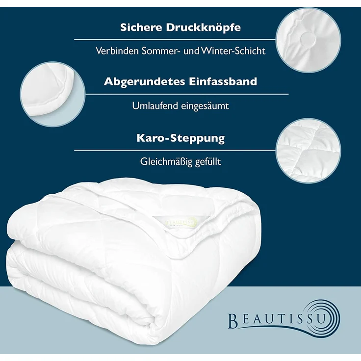 Beautissu BeauNuit JD Bettdecke 4 Jahreszeiten 135x200 cm – Bild 4