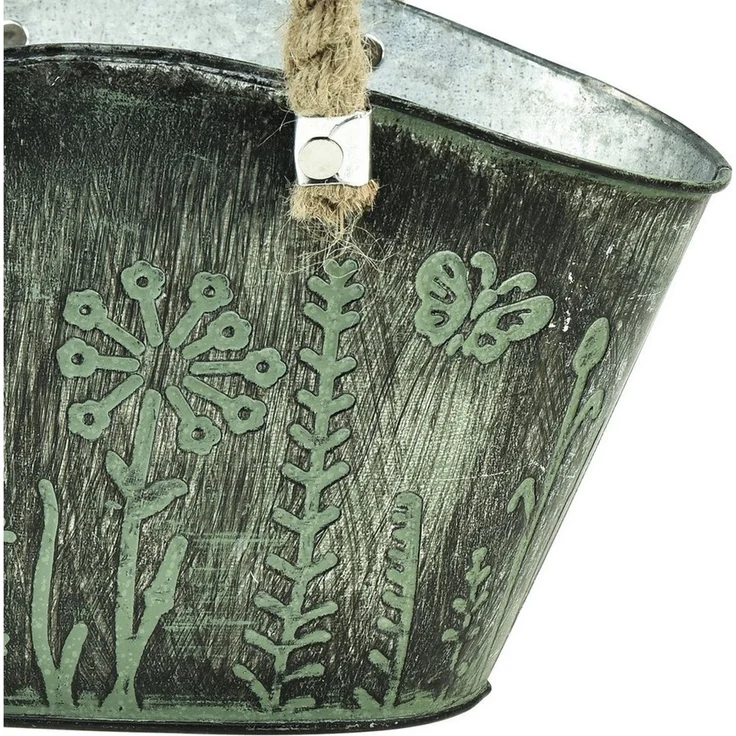 Viana Übertopf Dekorativer Pflanztopf im Vintage-Einkaufstaschen-Design mit – Bild 1