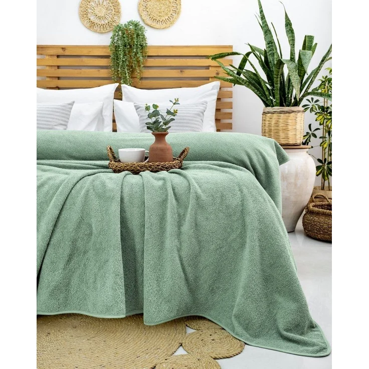 Wohndecke LAYNENBURG Frotteedecke Baumwolle 150x200 cm – Sommer & Sofa, Laynenburg, Baumwolldecke als Sommer, Bett-Überwurf, Couch-Überwurf, Sofa-Decke – Bild 3
