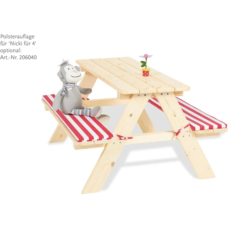 Pinolino 'Nicki für 4' Matsch-Kindersitzgarnitur, Massivholz natur, 89 x 51 x 88 cm – Bild 6