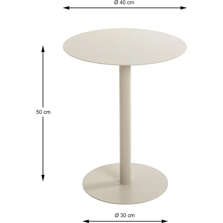 Beistelltisch >55141< in grau (Kaschmirgrau), Stahlrohr, Metall - 50x40cm (HxD) – Bild 2
