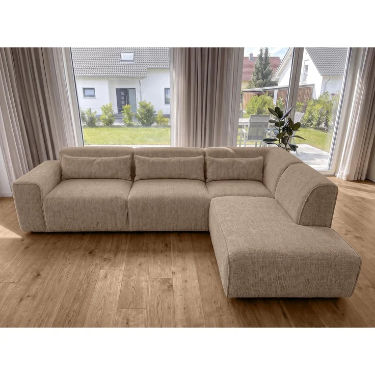 AX LIVING Wohnlandschaft mit Schlaffunktion Ruyam Beige Sofa R – Bild 3