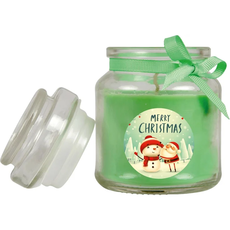 Duftkerze im Glas - Weihnachten Grün - Bonbon 120gr ( 30h ) – Bild 3