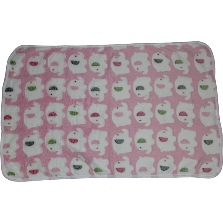 Pettimania Fleece Decke mit Elefanten-Motiv pink, Maße: 40 x 60 cm
