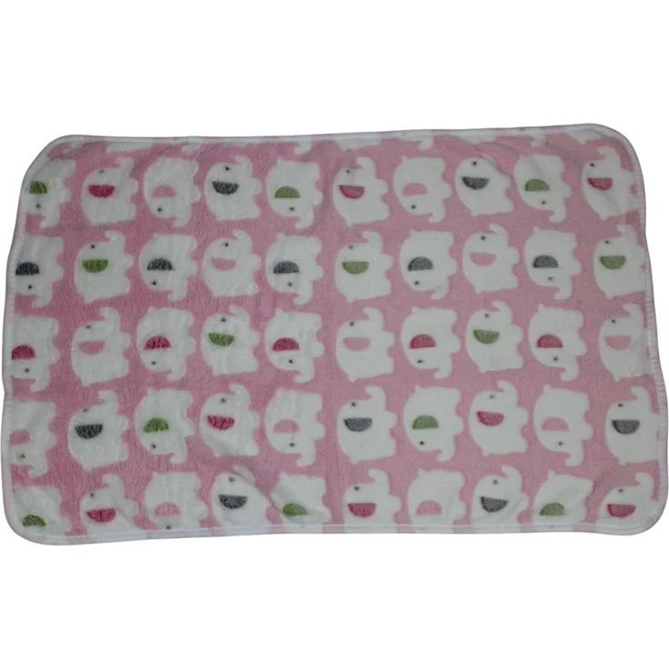 Pettimania Fleece Decke mit Elefanten-Motiv pink, Maße: 40 x 60 cm – Bild 1