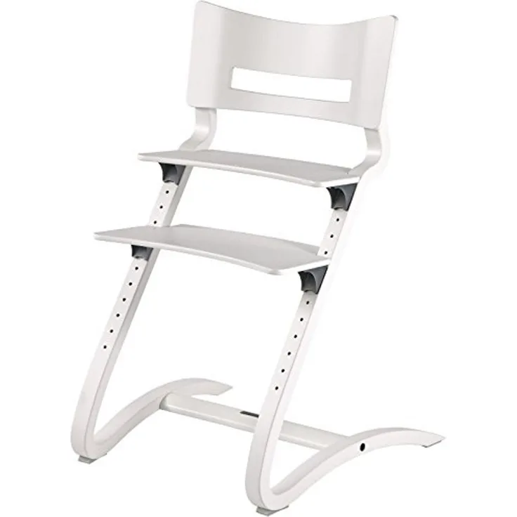Leander Hochstuhl, weiß, höhenverstellbar, Buche massiv, bis 125 kg