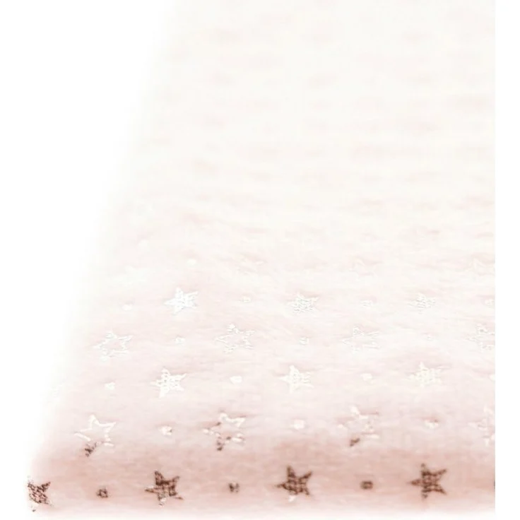 Almina Babydecken-Set mit Bärenkissen Zweilagige Babydecke aus Polyester Sternenmuster 100x80 cm Rosa – Bild 3