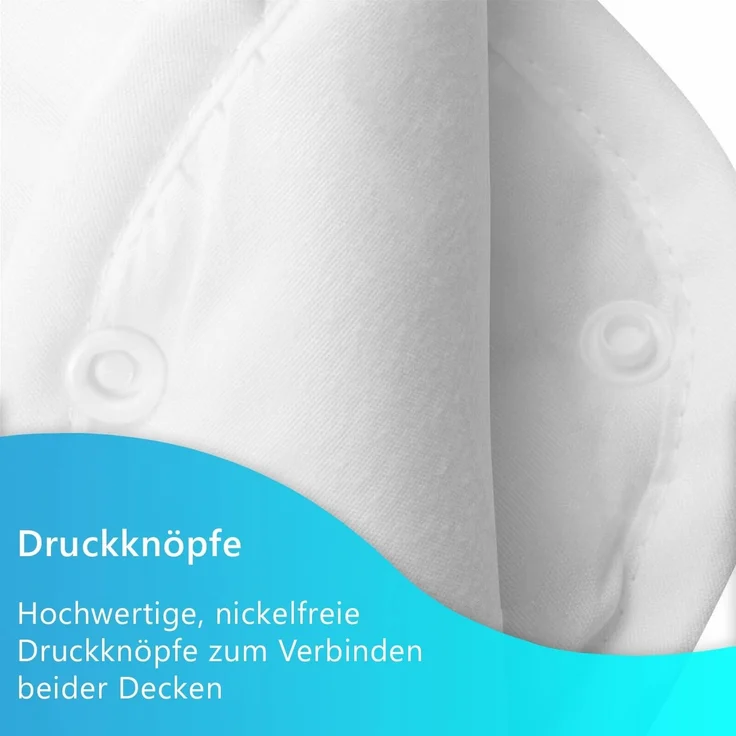 NYVI 4-Jahreszeitenbett + Kopfkissen 4 Jahreszeiten Bettenset AllYearComfy 4tlg - Bettdecke und Kopfkissen, Füllung: Polyester, Bezug: Polyester Mikrofaser, Bettdecke 135x200 Kopfkissen - Bettdecken Set mit Kopfkissen 4 teilig – Bild 4